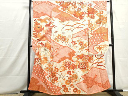 平和屋着物■豪華振袖　駒刺繍　絞り　松竹梅　乱菊　金彩　正絹　逸品　DABH8672qa