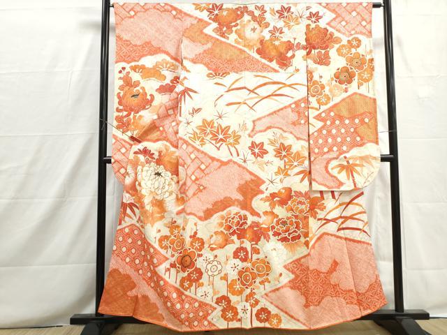 平和屋着物■豪華振袖　駒刺繍　絞り　松竹梅　乱菊　金彩　正絹　逸品　DABH8672qa
