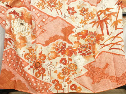平和屋着物■豪華振袖　駒刺繍　絞り　松竹梅　乱菊　金彩　正絹　逸品　DABH8672qa
