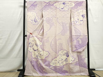 平和屋着物■豪華振袖　手描き　草花文　正絹　逸品　DABH8676qa