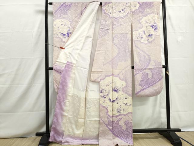 平和屋着物■豪華振袖　手描き　草花文　正絹　逸品　DABH8676qa