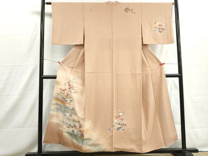 平和屋着物■訪問着　飛鶴花文　暈し染め　金彩　正絹　逸品　DABH8677qa