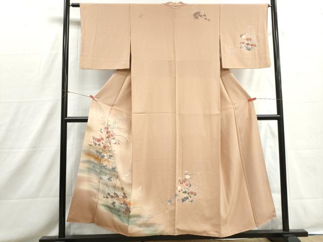 平和屋着物■訪問着　飛鶴花文　暈し染め　金彩　正絹　逸品　DABH8677qa