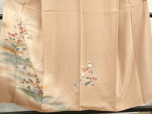 平和屋着物■訪問着　飛鶴花文　暈し染め　金彩　正絹　逸品　DABH8677qa