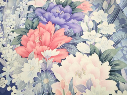 平和屋着物■豪華振袖　刺繍　枝梅花尽くし文　牡丹　暈し染め　銀彩　正絹　逸品　DABH8680qa