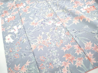平和屋着物■上質な小紋　枝花文　正絹　逸品　DABH8682qa