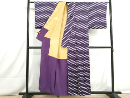 平和屋着物■上質な小紋　総絞り　鹿の子文　正絹　逸品　DABH8685qa