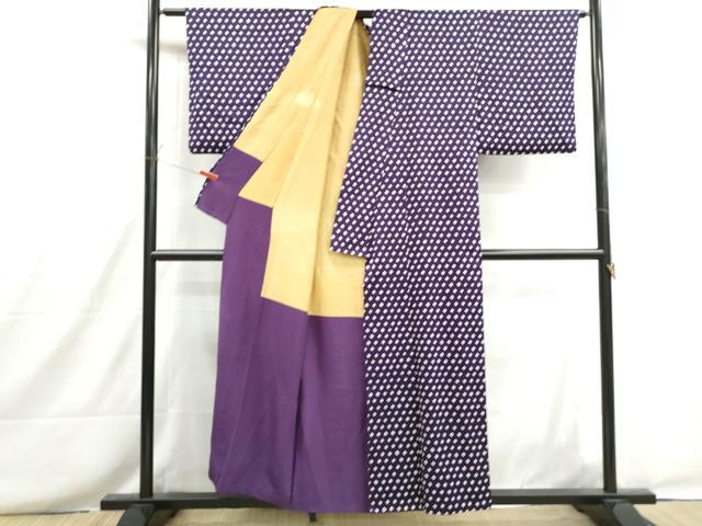 平和屋着物■上質な小紋　総絞り　鹿の子文　正絹　逸品　DABH8685qa