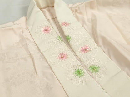 平和屋着物■振袖用長襦袢　無双仕立て　重ね雲花地紋　半衿刺繍　正絹　逸品　DABH8689qa