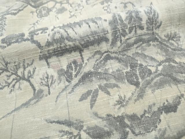 平和屋着物■上質な紬　風景花文　正絹　逸品　DABH8691qa