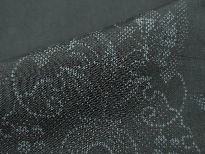 平和屋着物■上質な紬　抽象花文　黒地　鈴乃屋扱い　正絹　逸品　DABH8698qa