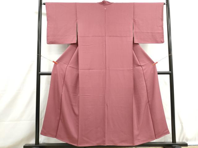 平和屋着物■上質な色無地　霞地紋　長春色　正絹　逸品　DABH8706qa