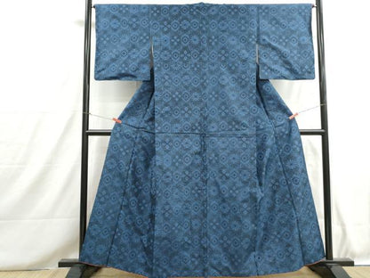 平和屋着物■本場村山大島紬　抽象花文　正絹　逸品　DABH8709qa