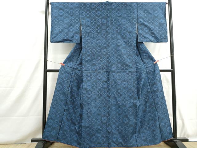平和屋着物■本場村山大島紬　抽象花文　正絹　逸品　DABH8709qa