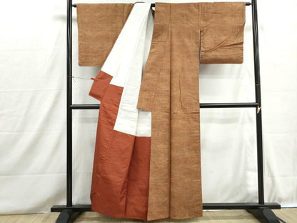 平和屋着物■上質な紬　霞文　暈し染め　正絹　逸品　DABH8710qa