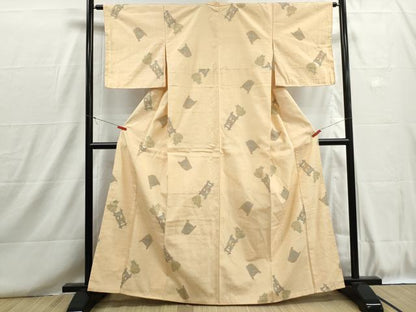平和屋着物■上質な紬　器物文　正絹　逸品　DABH8717qa