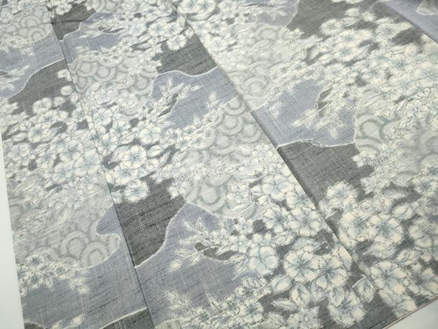 平和屋着物■上質な紬　道長草花文　正絹　逸品　DABH8718qa