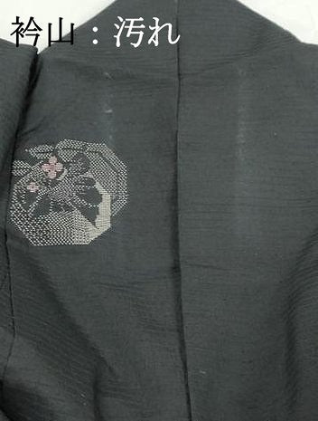 平和屋着物■上質な紬　蜀江花蝶文　黒地　正絹　逸品　DABH8723qa