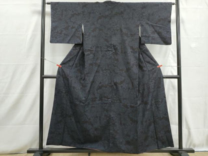 平和屋着物■結城紬　80亀甲　草花文　正絹　逸品　DABH8730qa