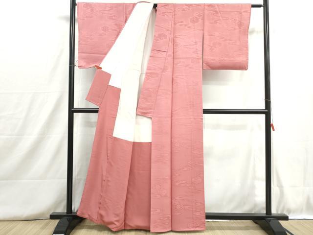 平和屋着物■上質な色無地　流水亀甲花地紋　薄紅色　正絹　逸品　DABH8738qa