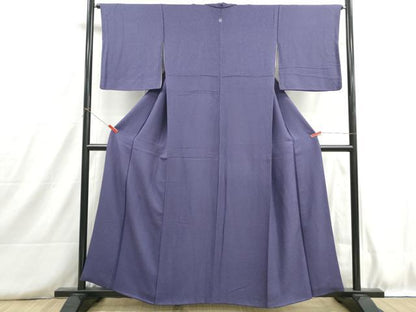 平和屋着物■上質な色無地　霞地紋　鳩羽色　正絹　逸品　DABH8740qa