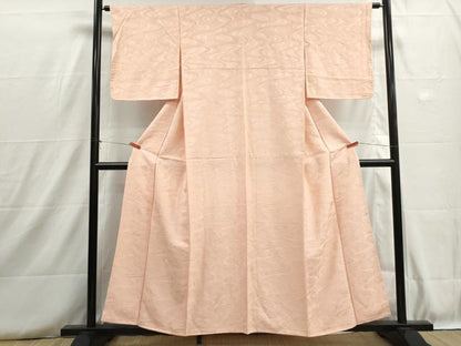 平和屋着物■上質な色無地　流水地紋　洗柿色　正絹　逸品　DABH8741qa