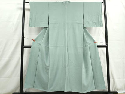 平和屋着物■上質な色無地　霞地紋　白藍色　正絹　逸品　DABH8743qa