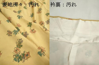 平和屋着物■上質な小紋　手描き　人物文　童　正絹　逸品　DABH8744qa