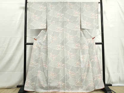 平和屋着物■上質な小紋　松皮菱花文　正絹　逸品　DABH8745qa