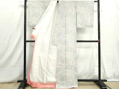 平和屋着物■上質な小紋　松皮菱花文　正絹　逸品　DABH8745qa