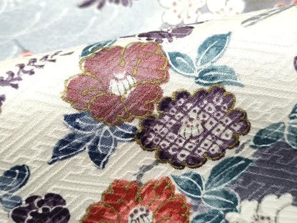 平和屋着物■上質な小紋　流水草花文　椿　暈し染め　金彩　正絹　逸品　DABH8750qa