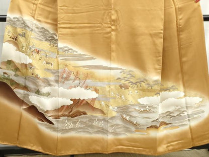 平和屋着物■豪華色留袖　人物風景文　暈し染め　金彩　正絹　逸品　DABH8757qa