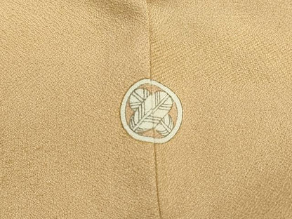平和屋着物■上質な色無地　霞地紋　杏色　正絹　逸品　DABH8759qa