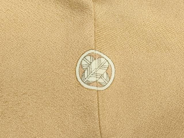 平和屋着物■上質な色無地　霞地紋　杏色　正絹　逸品　DABH8759qa