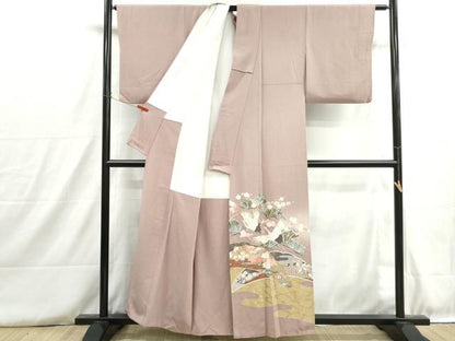 平和屋着物■豪華色留袖　雪芝飛鶴花文　暈し染め　金彩　正絹　逸品　DABH8761qa