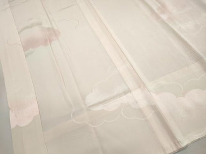 平和屋着物■長襦袢　無双仕立て　重ね雲地紋　暈し染め　正絹　逸品　DABH8763qa
