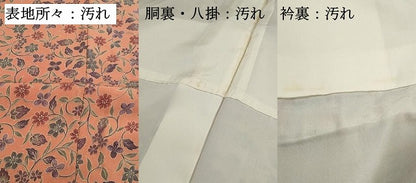 平和屋着物■上質な小紋　唐草文　鬼しぼ縮緬　正絹　逸品　DABH8764qa