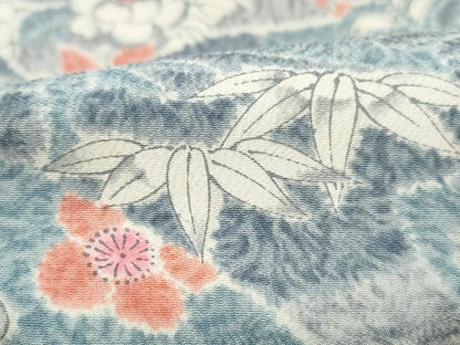 平和屋着物■上質な小紋　花青海波文　正絹　逸品　DABH8768qa