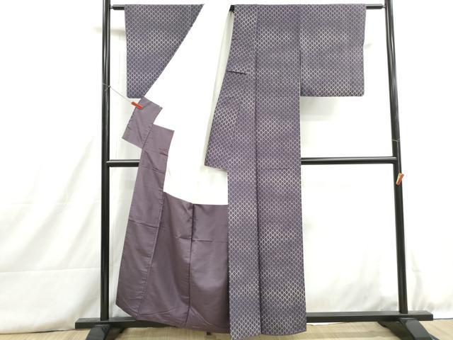 平和屋着物■上質な小紋　紬地　網目文　暈し染め　正絹　逸品　DABH8771qa