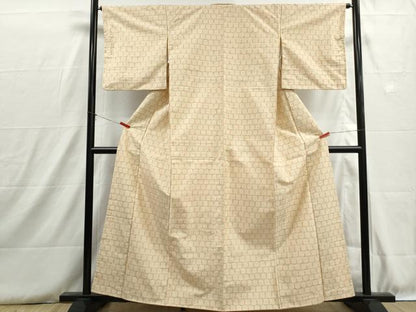 平和屋着物■上質な紬　亀甲文　正絹　逸品　DABH8772qa