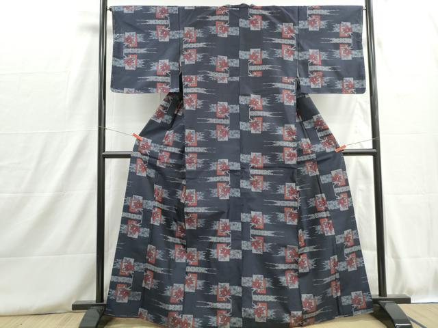平和屋着物■上質な紬　重ね色紙花文　正絹　逸品　DABH8776qa