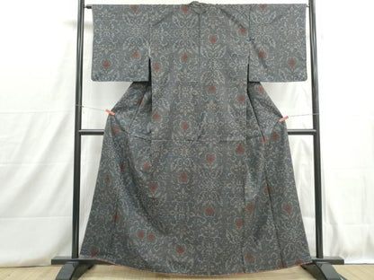 平和屋着物■本場大島紬　7マルキ　更紗花文　正絹　逸品　DABH8785qa