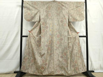 平和屋着物■本場大島紬　7マルキ　草花文　正絹　逸品　DABH8786qa