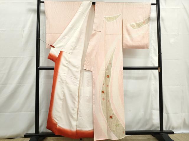 平和屋着物■訪問着　絞り　刺繍　舞楓花文　暈し染め　金彩　正絹　逸品　DABH8791qa