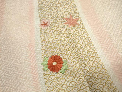 平和屋着物■訪問着　絞り　刺繍　舞楓花文　暈し染め　金彩　正絹　逸品　DABH8791qa