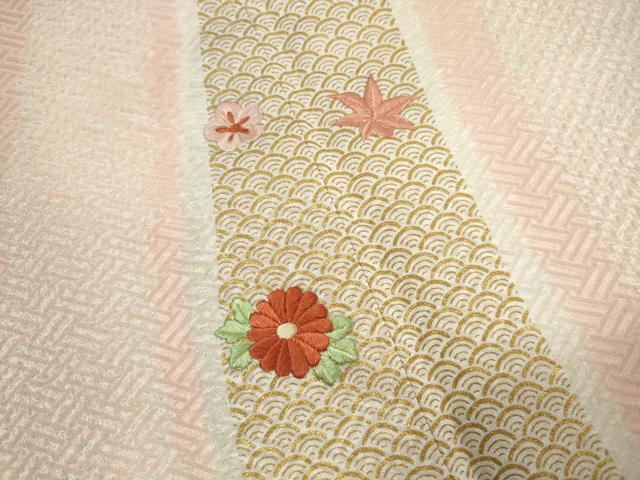 平和屋着物■訪問着　絞り　刺繍　舞楓花文　暈し染め　金彩　正絹　逸品　DABH8791qa