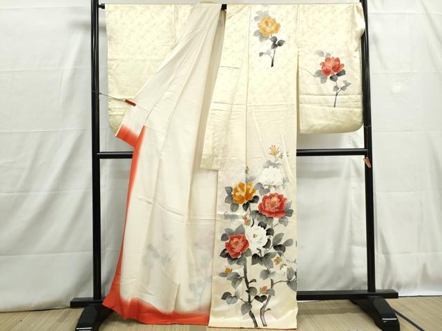 平和屋着物■訪問着　枝花文　暈し染め　金彩　正絹　逸品　DABH8797qa