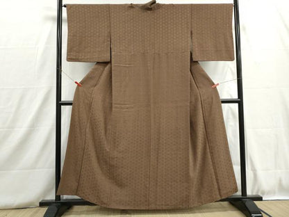 平和屋着物■上質な小紋　鱗文　正絹　逸品　DABH8803qa
