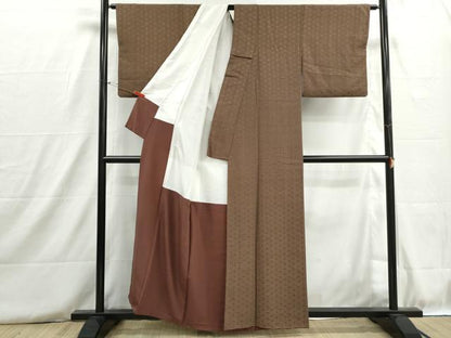 平和屋着物■上質な小紋　鱗文　正絹　逸品　DABH8803qa