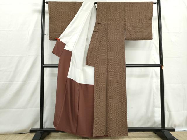 平和屋着物■上質な小紋　鱗文　正絹　逸品　DABH8803qa